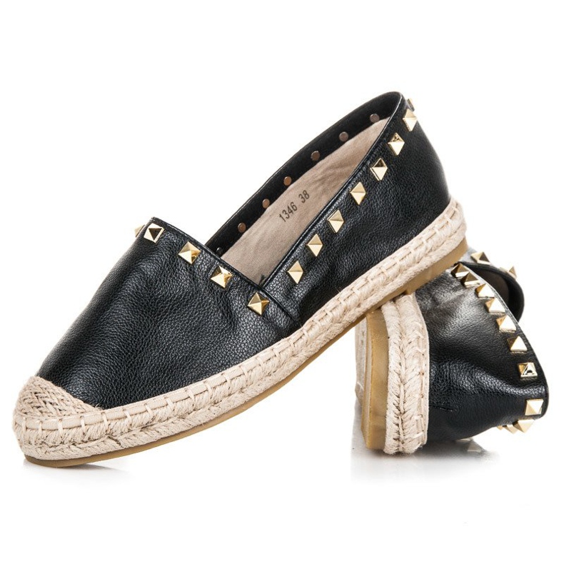 Coura Espadrile negre cu crampoane negru 1