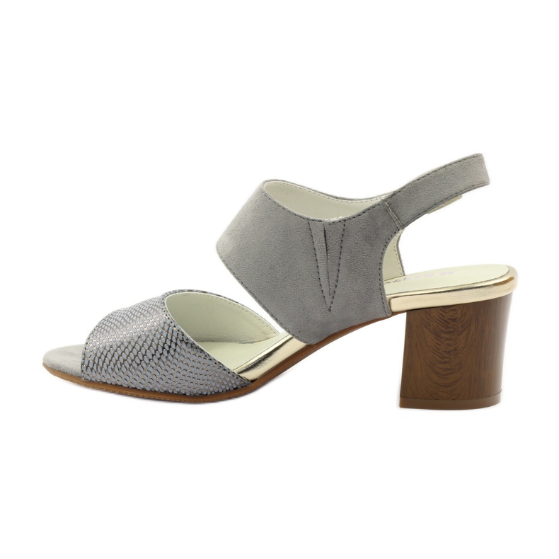 M.Daszyński Sandale din piele Daszyński gri 2