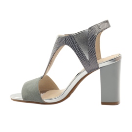 M.Daszyński Sandale din piele Daszyński gri 2 M.Daszyński Sandale din piele Daszyński gri 2