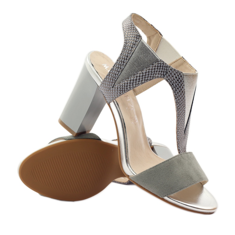 M.Daszyński Sandale din piele Daszyński gri 3 M.Daszyński Sandale din piele Daszyński gri 3