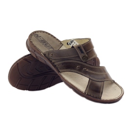 Sandale pentru bărbați Naszbut 056, șlapi maro 3