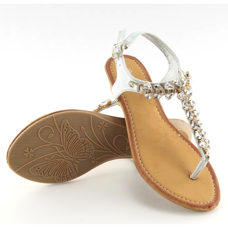 Șlapi argintii 9-59 Silver gri 1