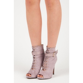 Seastar Botine de piele intoarsa cu varf deschis violet 5