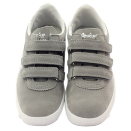 American Club Incrustație sportivă din piele americană gri alb 4