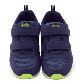 American Club Pantofi sport de talpă americană din piele albastru marin verde 4 American Club Pantofi sport de talpă americană din piele albastru marin verde 4