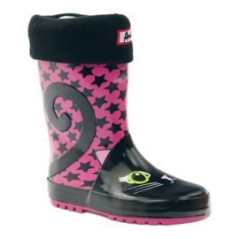 American Club Șosetă Galoshes + inserție American Kitty roz negru 1
