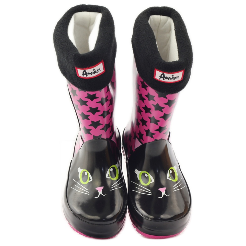 American Club Șosetă Galoshes + inserție American Kitty roz negru 4