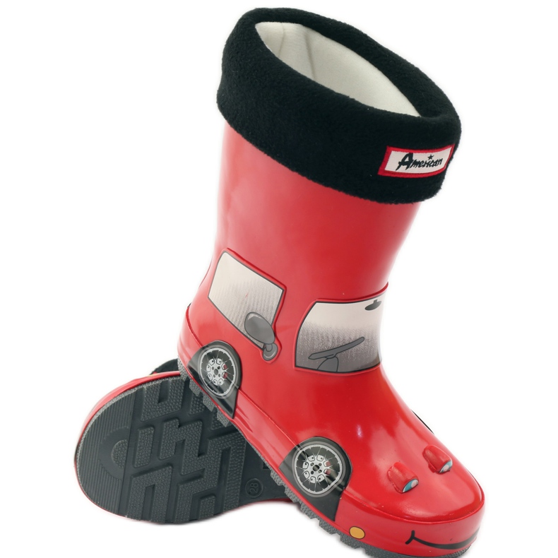 American Club Șosetă Galoshes plus branț RED CAR roșu gri negru 3 American Club Șosetă Galoshes plus branț RED CAR roșu gri negru 3