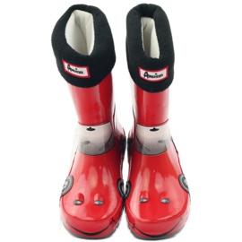 American Club Șosetă Galoshes plus branț RED CAR roșu gri negru 4