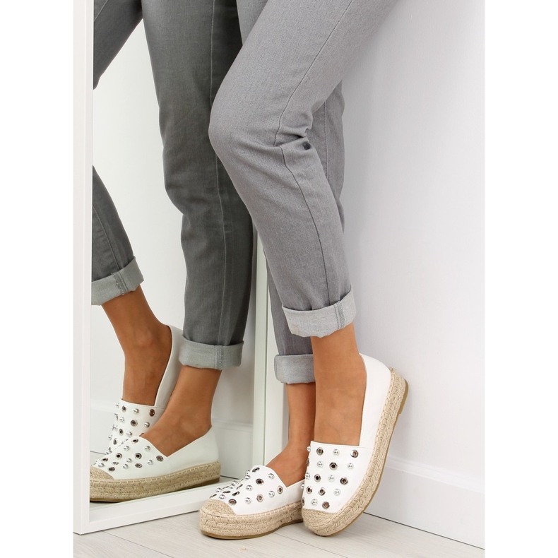 Espadrile albe albe 7680 albe 1