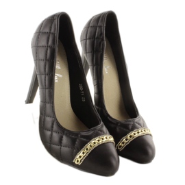 Pompe matlasate pe un stiletto 200-71 Negru 3