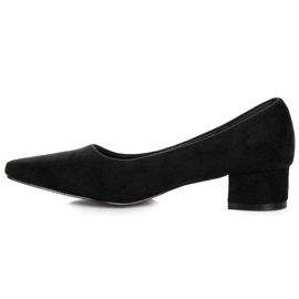 Best Shoes Pompe din piele intoarsa cu tocuri joase negru 1