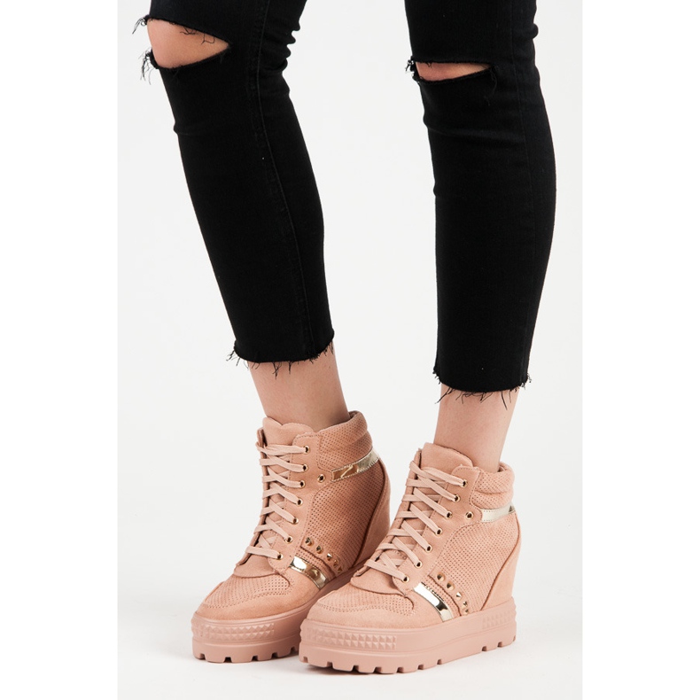 Bestelle Adidași cu platformă roz 1