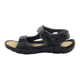 Sandale din piele cu velcro Naszbut 043 negru gri 2 Sandale din piele cu velcro Naszbut 043 negru gri 2