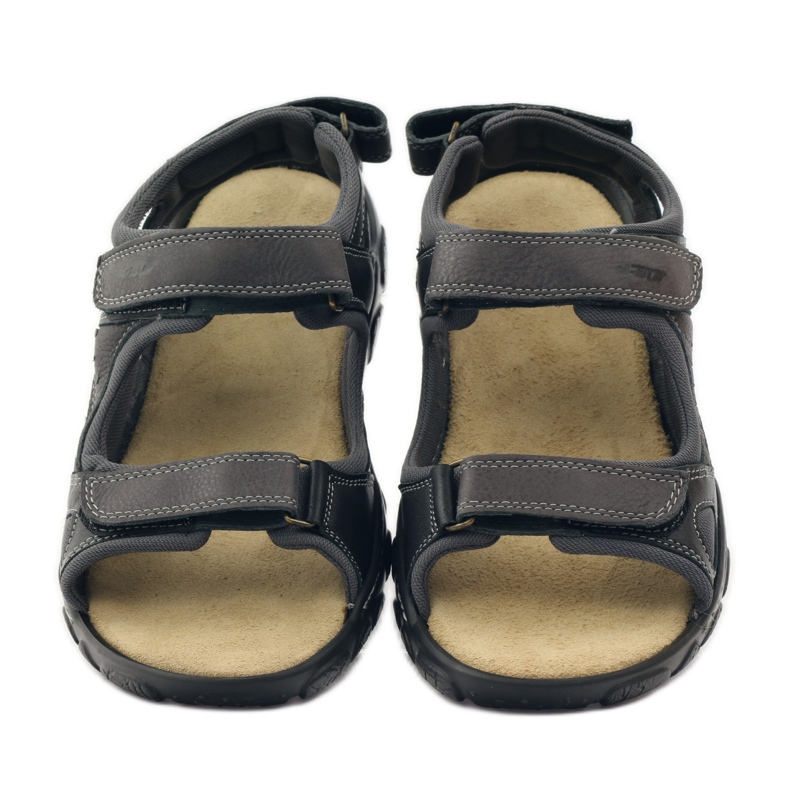Sandale din piele cu velcro Naszbut 043 negru gri 4 Sandale din piele cu velcro Naszbut 043 negru gri 4