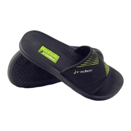 Papuci de băiat pentru bărbați Rider negru verde 3 Papuci de băiat pentru bărbați Rider negru verde 3