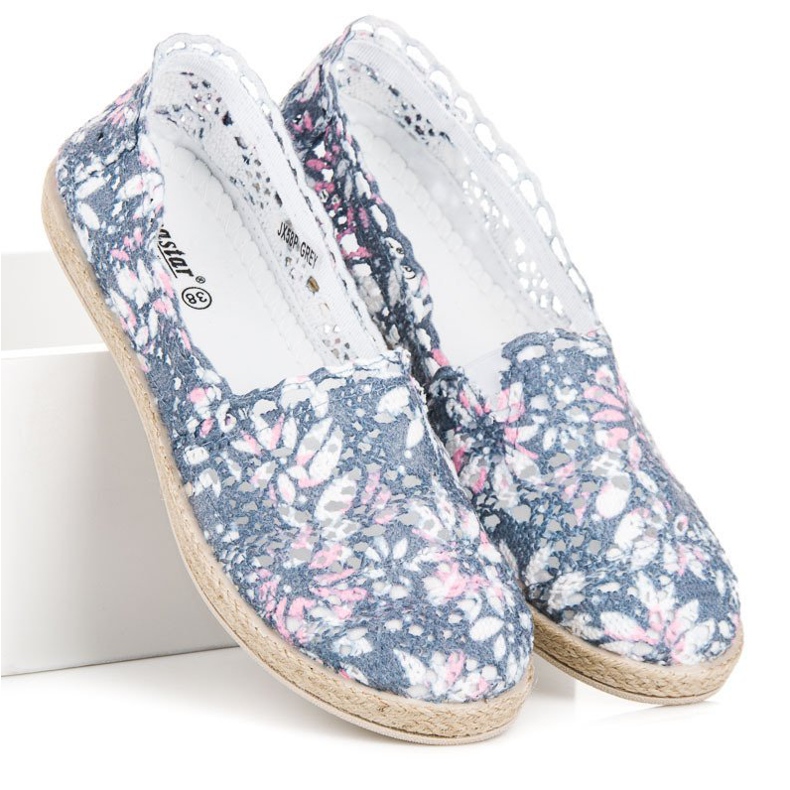 Seastar Espadrile in stil boho albastru roz 2