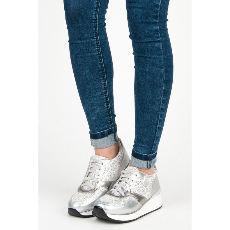 Kylie Încălțăminte sport cu sclipici gri 1