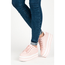 Seastar Adidași cu șireturi pe platformă roz 2