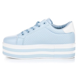 Seastar Adidași cu șireturi pe platformă albastru 4