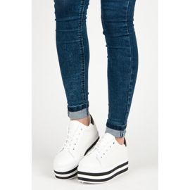 Seastar Adidași cu șireturi pe platformă alb 1