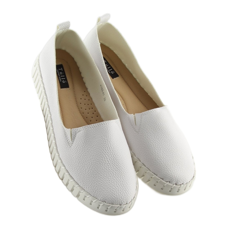 Alb 4163 Tenisi albi super comozi cu slip-on 1