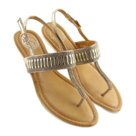 Flip-flops cu pietre aurii aurii de aur 3