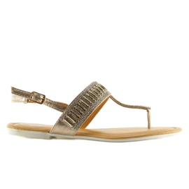 Flip-flops cu pietre aurii aurii de aur 1