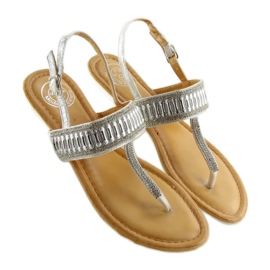Flip-flops cu pietre de argint Argint 6700 gri 2
