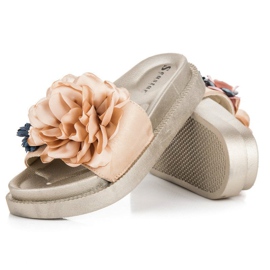 Seastar Papuci de dama Flowers galben 2