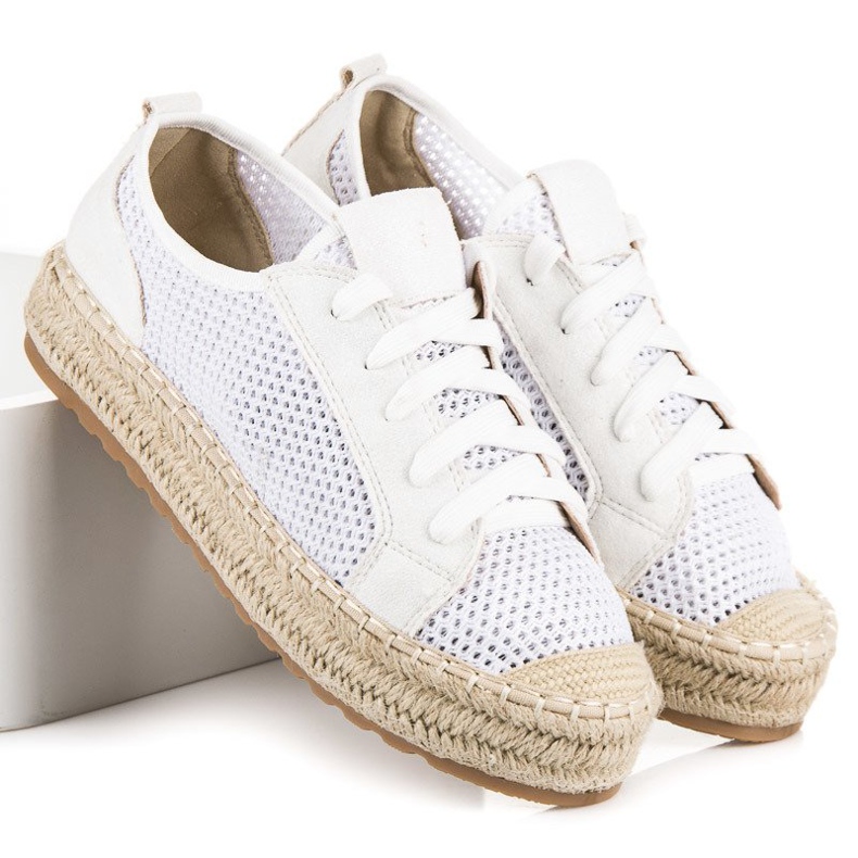 Seastar Espadrile ajurate pe legare alb 1