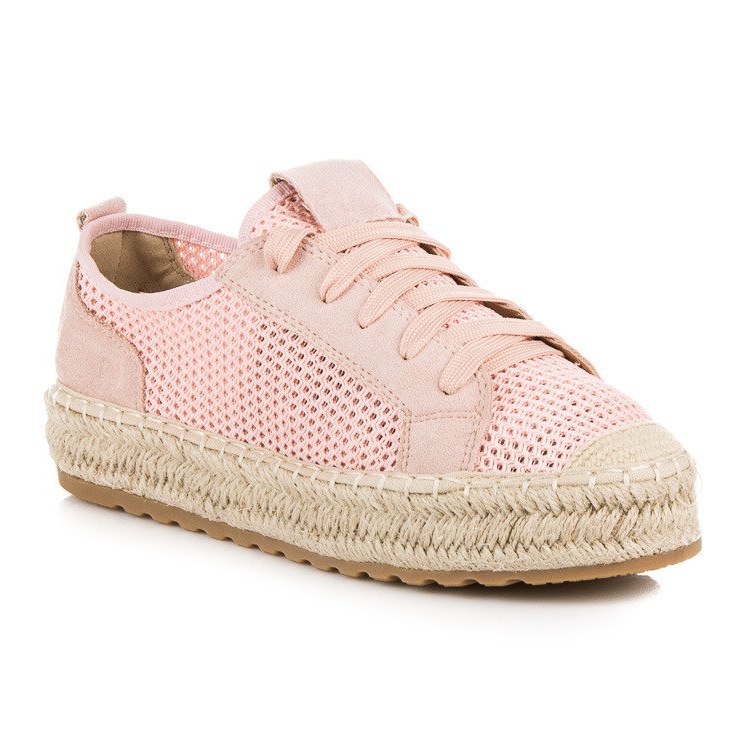 Seastar Espadrile ajurate pe legare roz 1