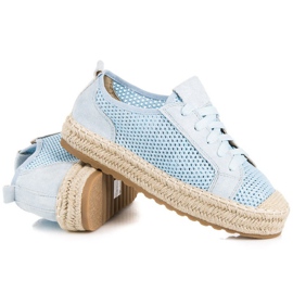 Seastar Espadrile ajurate pe legare albastru 4