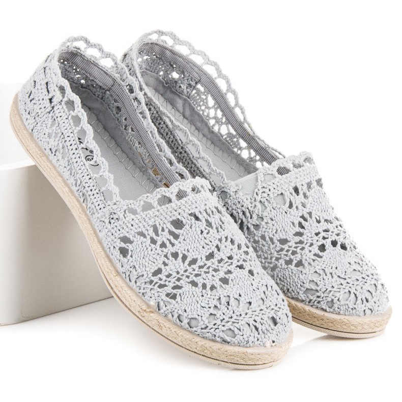 Seastar Espadrile din dantela gri 1