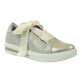 Încălțăminte din piele cu creepers Filippo gri de aur 1 Încălțăminte din piele cu creepers Filippo gri de aur 1
