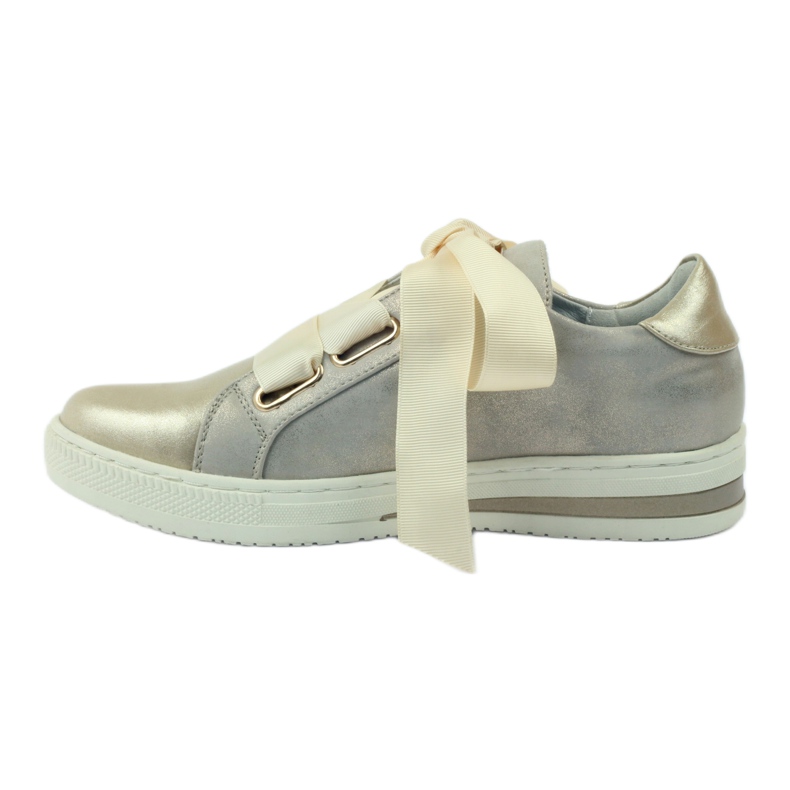 Încălțăminte din piele cu creepers Filippo gri de aur 2 Încălțăminte din piele cu creepers Filippo gri de aur 2