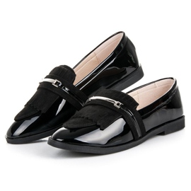Ideal Shoes Mocasini lacuiti negri negru 2