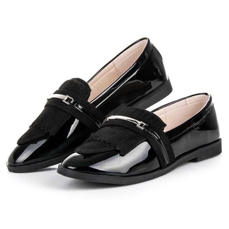 Ideal Shoes Mocasini lacuiti negri negru 2
