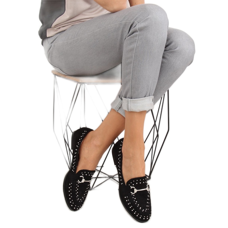 Negru Mocasini negri de dama G241 Black 2