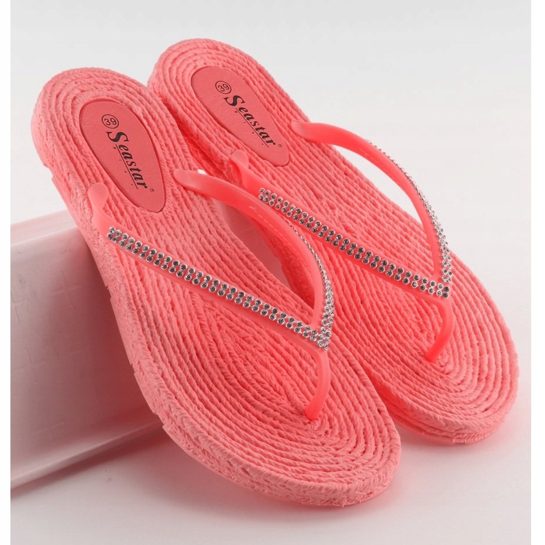 Flip-flops, trandafiri de cauciuc CK40P Coral roz 2