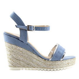 Sandale, espadrile pe pane, albastru 6823 Albastru 4