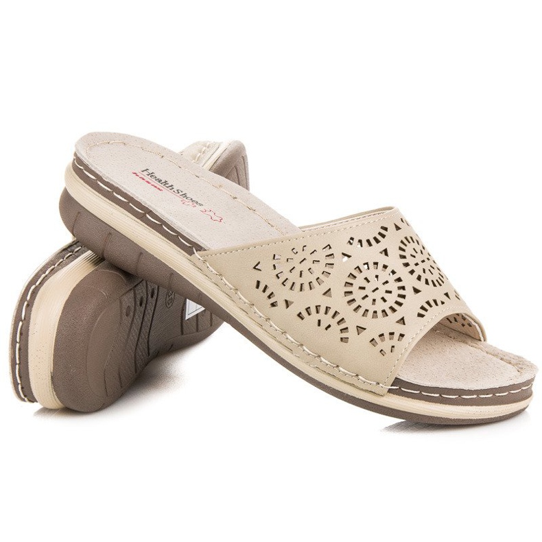 Hasby Papuci ajurati pentru dama maro 1