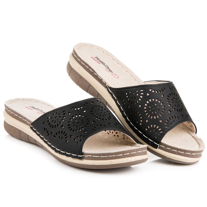 Hasby Papuci ajurati pentru dama negru 2 Hasby Papuci ajurati pentru dama negru 2