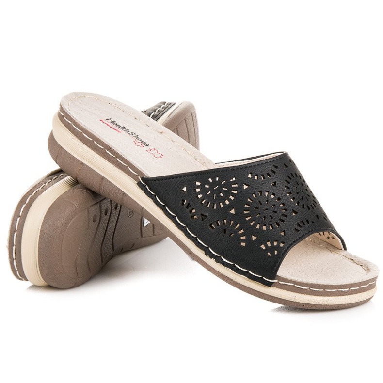 Hasby Papuci ajurati pentru dama negru 1 Hasby Papuci ajurati pentru dama negru 1