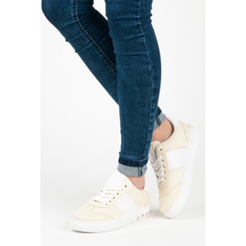 Sport Adidași din piele de căprioară galben 1