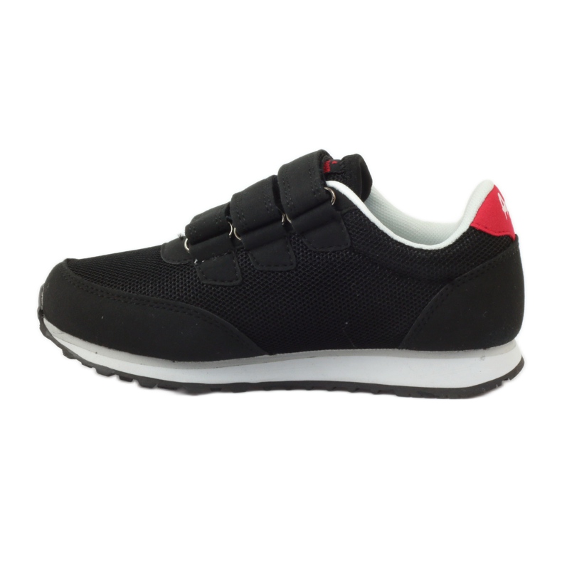 American Club Pantofi sport adidasi americani negri cu velcro roșu negru 2