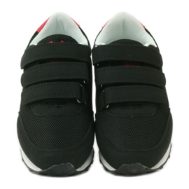 American Club Pantofi sport adidasi americani negri cu velcro roșu negru 4