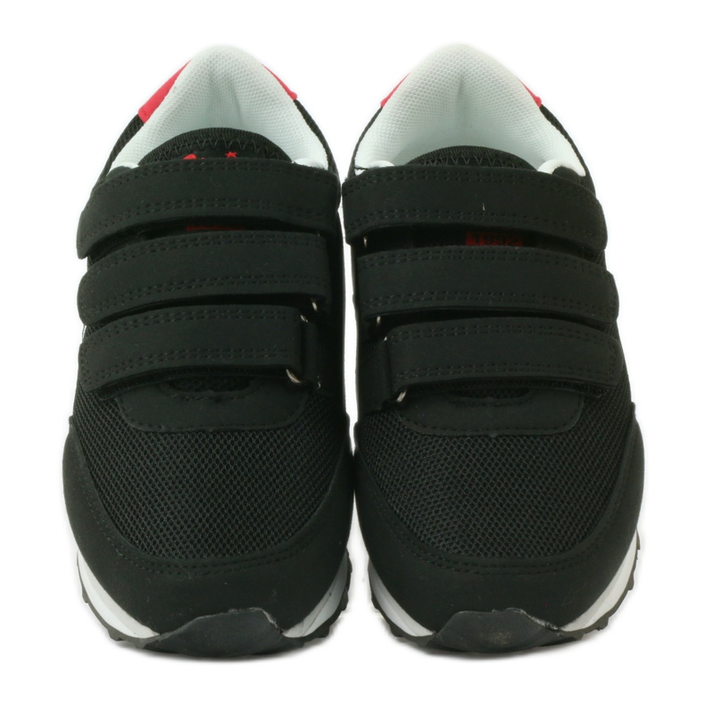 American Club Pantofi sport adidasi americani negri cu velcro roșu negru 4