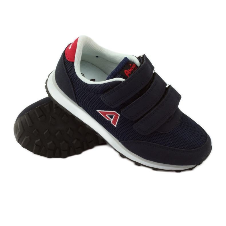 American Club Tenisi sport americani bleumarin cu velcro albastru marin roșu 3