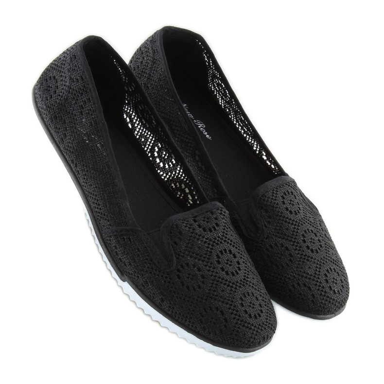 Dantela neagra slipony MN70 negru 1